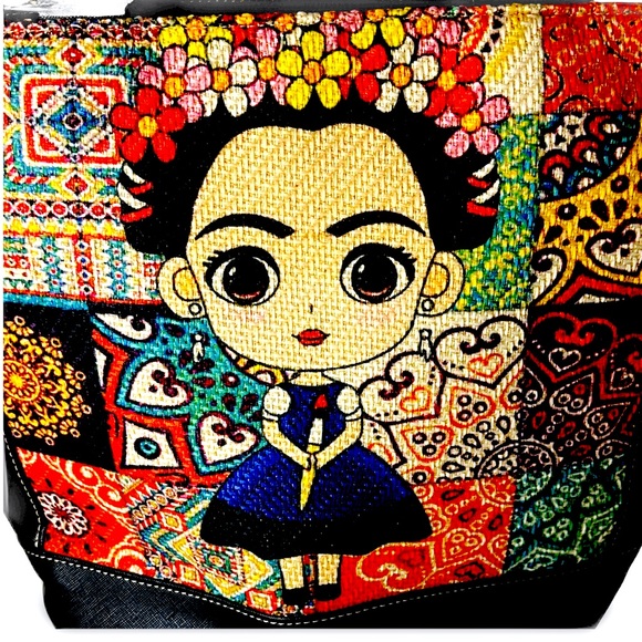 UNIQUE Rare Frida Kahlo Tote Bag Colorful Pop Art - Picture 2 of 6